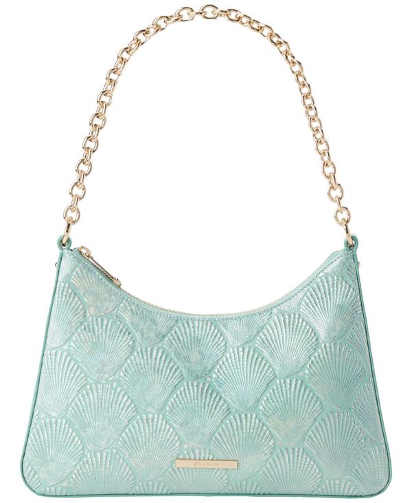 ブランミン レディース バッグ Brahmin Mod Esmedium Seashell Embossed Shoulder Bag Waterfall Tides|ReVida 店