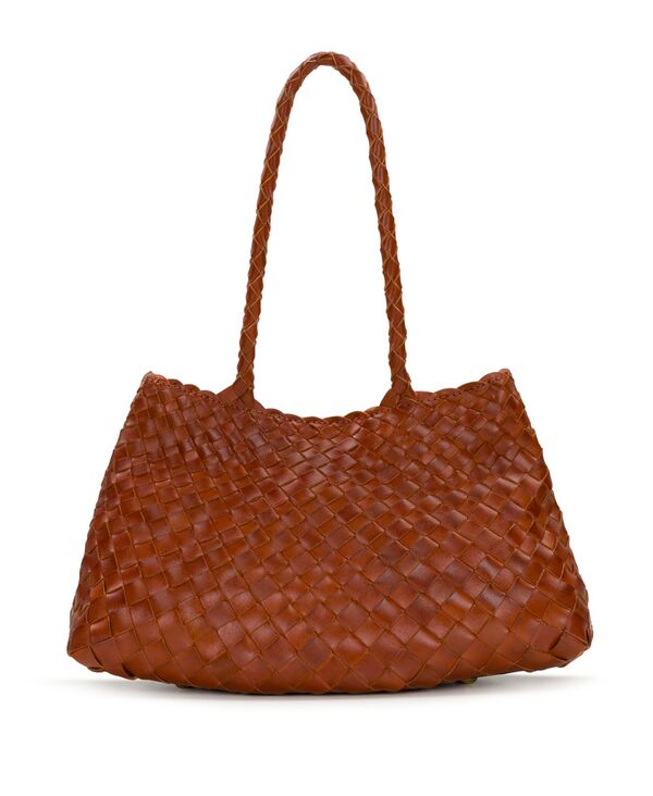 パトリシアナシュ レディース バッグ レザー Patricia Nash Violaine Small Woven Leather Satchel Handbag Cognac｜ReVida 店