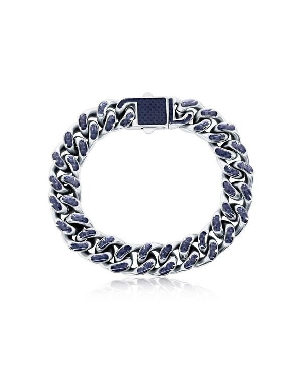 メタロ レディース アクセサリー ブレスレット・バングル・アンクレット Tシャツ Metallo Stainlessteel 12mm Carbon Fiber Cuban Bracelet Black ブラック｜ReVida 店