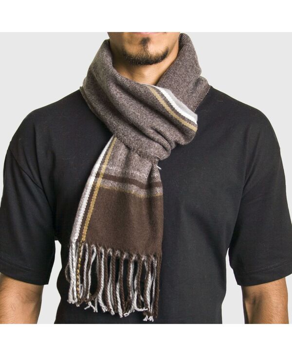 アルパインスイス メンズ アクセサリー マフラー・ストール・スカーフ ニット Alpine Swiss Men'scarf Soft Knit Winter Scarves Plaid Striped or Solid Neck Covering Long Warm Stylish Fall plaid チェック｜ReVida 店