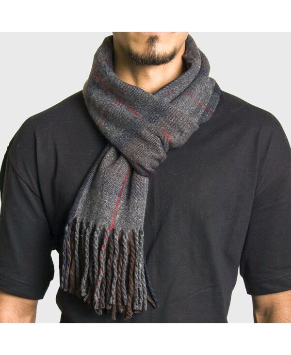 アルパインスイス メンズ アクセサリー マフラー・ストール・スカーフ ニット Alpine Swiss Men'scarf Soft Knit Winter Scarves Plaid Striped or Solid Neck Covering Long Warm Stylishunter plaid チェック｜ReVida 店