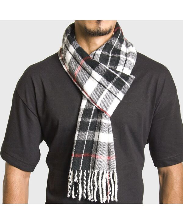 アルパインスイス メンズ アクセサリー マフラー・ストール・スカーフ ニット Alpine Swiss Men'scarf Soft Knit Winter Scarves Plaid Striped or Solid Neck Covering Long Warm Stylish Red plaid レッド|ReVida 店