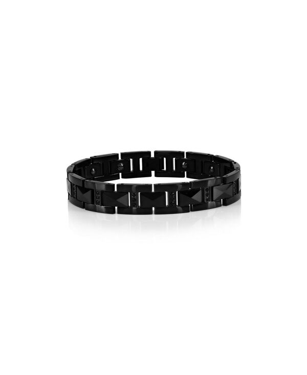 メタロ レディース アクセサリー ブレスレット・バングル・アンクレット Metallo Magnetic Tungsten Link CZ Bracelet - Plated Black ブラック｜ReVida 店