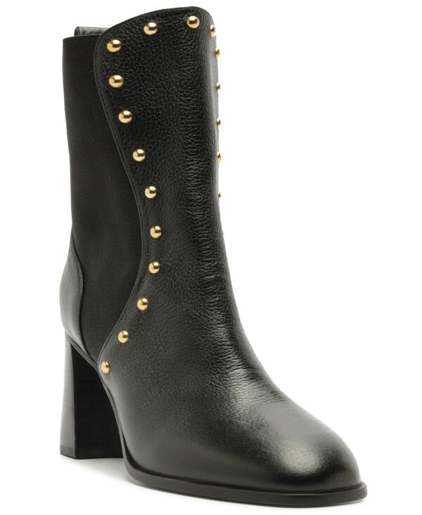 アレッツォ レディース シューズ ブーツ・レインブーツ ヒール Arezzo Women's Rony Mid Block Heel Booties Black ブラック｜ReVida 店