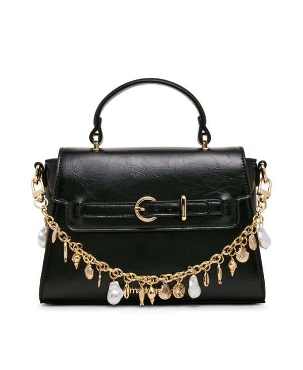 マッデンガール レディース バッグ Madden Girl Shell Small Magnetic Snap Satchel Handbag Black ブラック｜ReVida 店