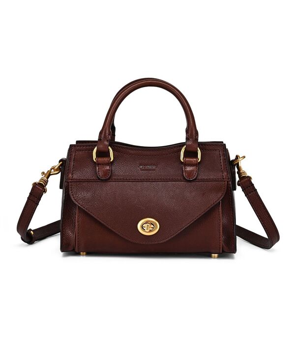 オールドトレンド レディース バッグ OLD TREND Lockwood Small Satchel Handbag Coffee Brown ブラウン｜ReVida 店