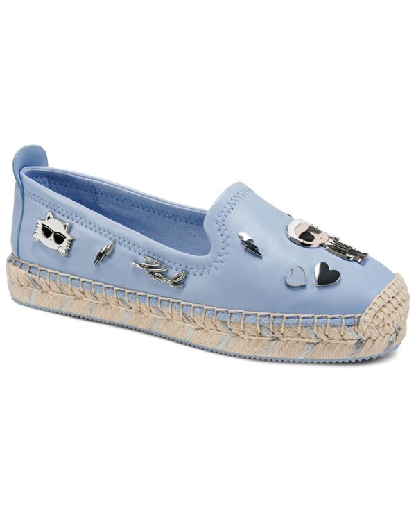 カール ラガーフェルド レディース シューズ パンプス KARLAGERFELD PARIS Women's Michaela Embellished Slip-On Espadrille Flats Light Blue ブルー|ReVida 店