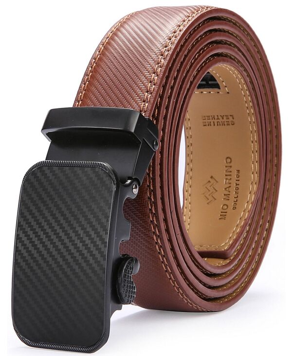 ミオマリオ メンズ アクセサリー ベルト Mio Marino Men's Diagonal Weave Ratchet Belt Hickory｜ReVida 店
