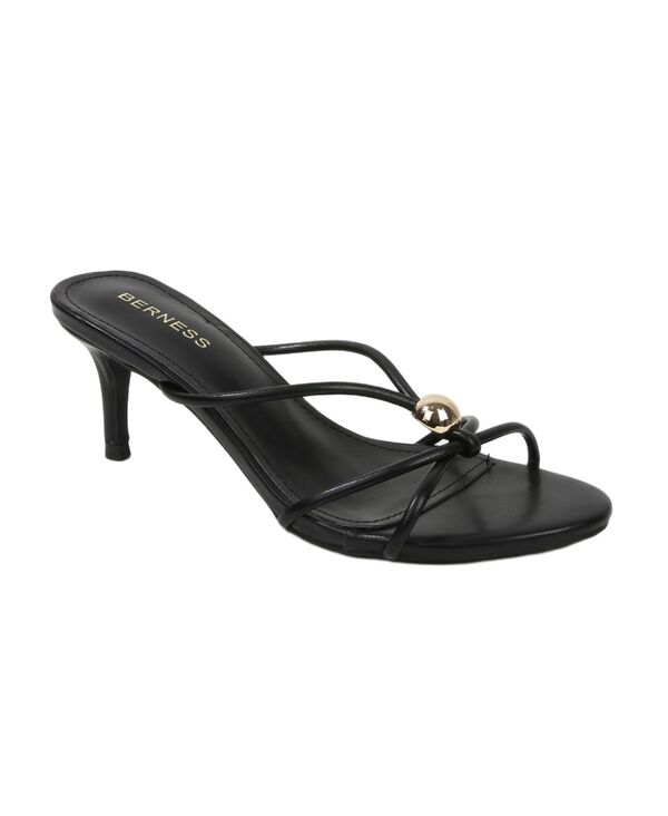 バーネス レディース シューズ サンダル ヒール BERNESS Women's Fifi Strappy Kitten Heel Sandals Black ブラック｜ReVida 店