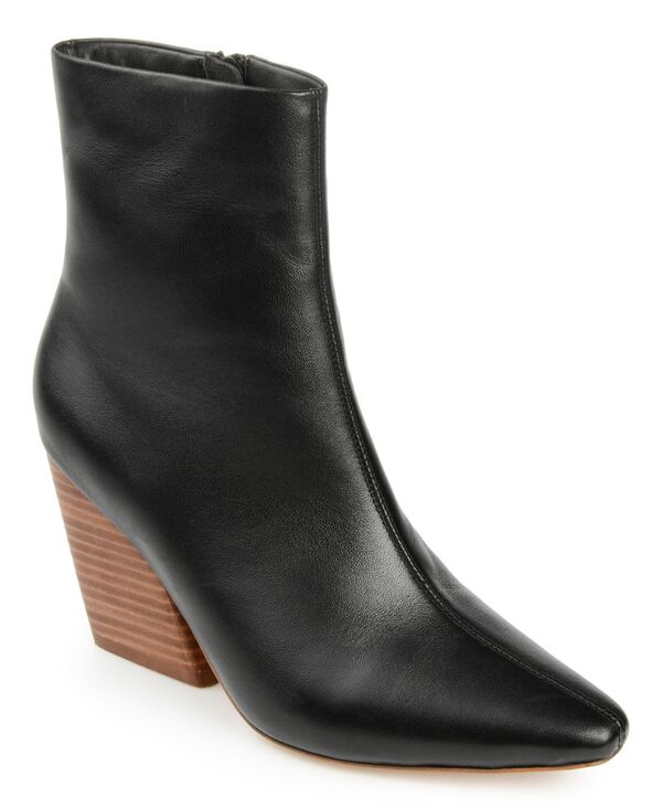 ジュルネ シグネチャー レディース シューズ ブーツ・レインブーツ ヒール Journee Signature Women's Hydra Stacked Block Heel Booties Black ブラック｜ReVida 店