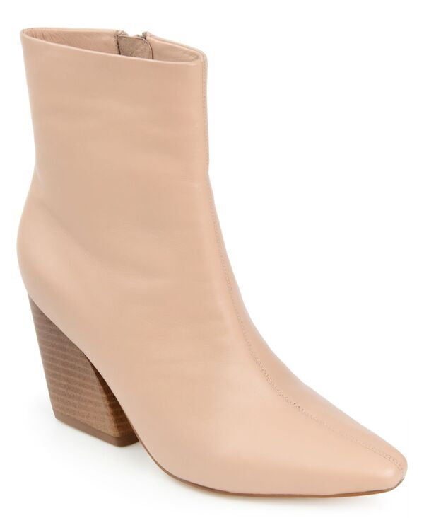 ジュルネ シグネチャー レディース シューズ ブーツ・レインブーツ ヒール Journee Signature Women's Hydra Stacked Block Heel Booties Tan タン｜ReVida 店