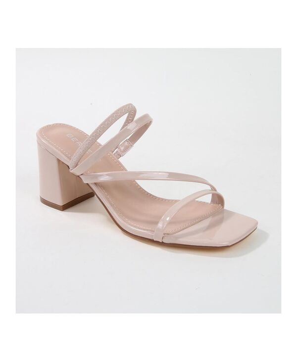 バーネス レディース シューズ サンダル ヒール BERNESS Hattie Strappy Block Heel Sandals Beige ベージュ｜ReVida 店