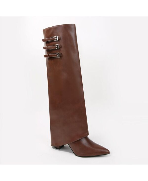 バーネス レディース シューズ ブーツ・レインブーツ BERNESS Women's Antonia Foldover Knee-High Boots Brown ブラウン|ReVida 店