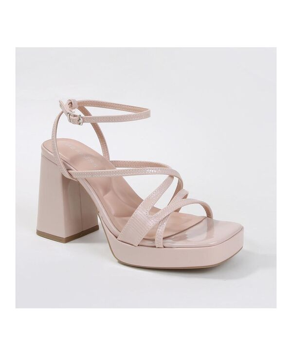 バーネス レディース シューズ サンダル ヒール BERNESS Adore Strappy Block Heeled Sandal Beige ベージュ｜ReVida 店 12,936円