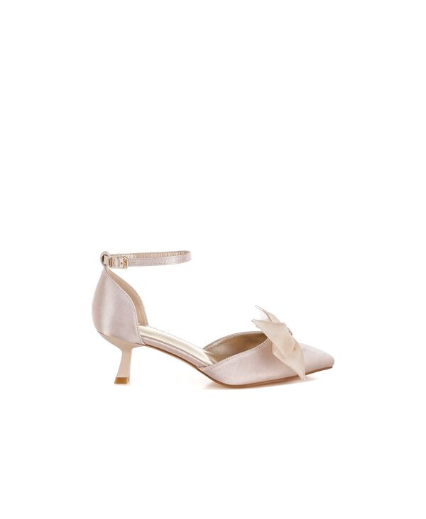 ラグアンドコー レディース シューズ サンダル サテン Rag & Co Rag and Co Womens Cadell Bow Detail Satin Sandals Light beige ベージュ｜ReVida 店