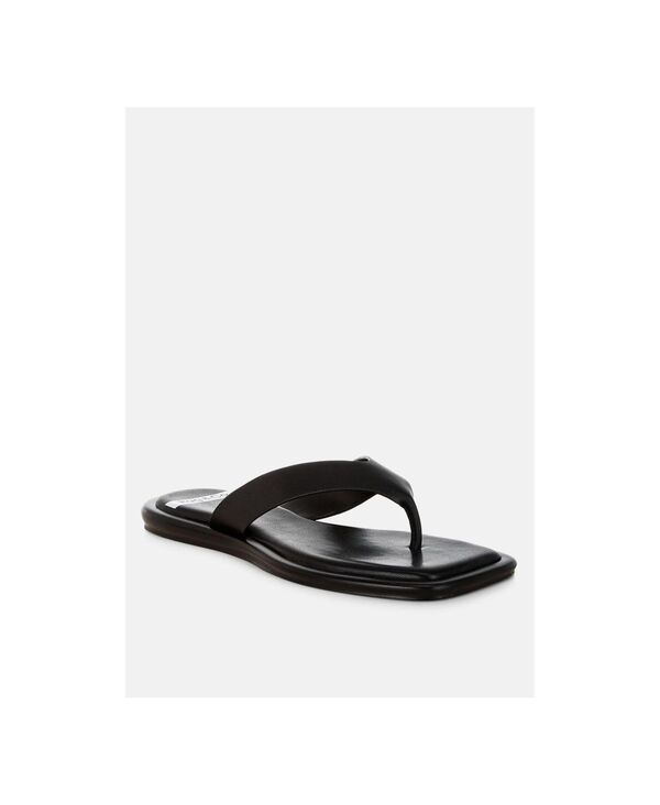 ラグアンドコー レディース シューズ パンプス Rag & Co Rag and Co Women's Makawi Thong Toe Slip Ons Black Genuine Leather ブラック|ReVida 店