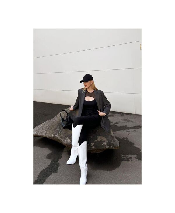 ラグアンドコー レディース シューズ ブーツ・レインブーツ レザー Rag & Co Rag and Co Womens GREAT-STORM White Leather Calf Boots Black ブラック｜ReVida 店