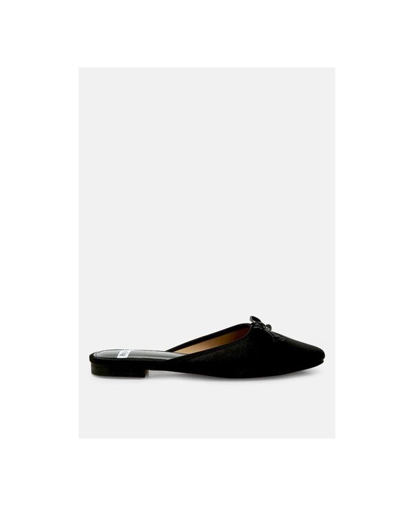 ラグアンドコー レディース シューズ サンダル サテン Rag & Co Taylena Satin Bow Detail Mules Black ブラック|ReVida 店