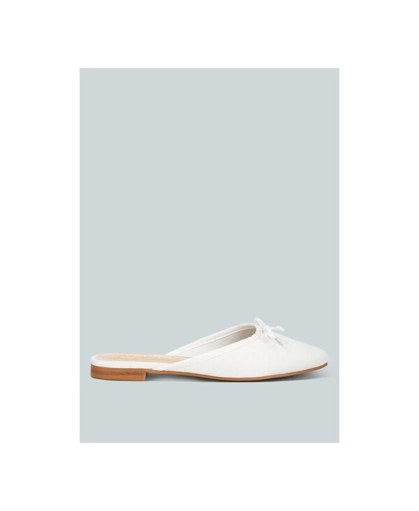 ラグアンドコー レディース シューズ サンダル サテン Rag & Co Taylena Satin Bow Detail Mules White ホワイト|ReVida 店
