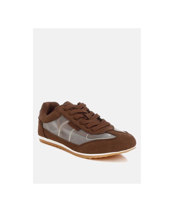 ラグアンドコー レディース シューズ スニーカー メッシュ Rag & Co Rag and Co Womens Milon Microfiber and Mesh Sneakers Brown ブラウン｜ReVida 店 15,185円