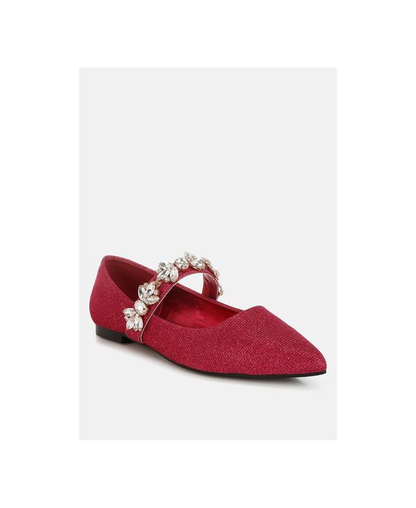 ラグアンドコー レディース シューズ パンプス Rag & Co Rag and Co Womens Flavia Diamante Brooch Glitter Ballerinas Pink ピンク｜ReVida 店