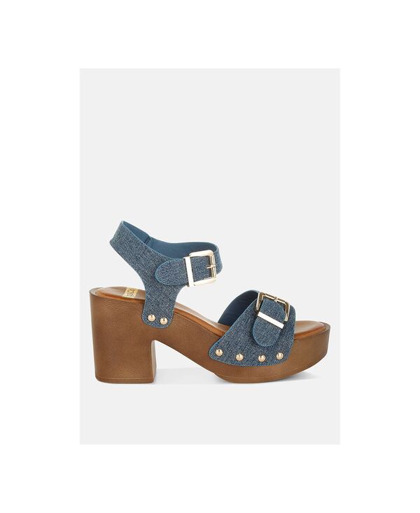 ラグアンドコー レディース シューズ サンダル デニム Rag & Co Rag and Co Womens Vipasa Studdedenim Clog Sandals Denim デニム｜ReVida 店