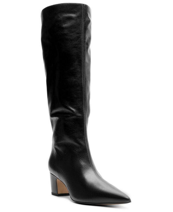 アレッツォ レディース シューズ ブーツ・レインブーツ トール ヒール Arezzo Women's Julie Mid Block Heel Tall Boots Black ブラック|ReVida 店