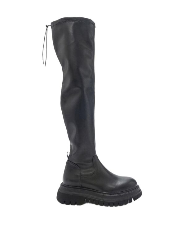 プロローグシューズ レディース ブーツ・レインブーツ Prologue Shoes Chip Over the Knee Boot (Women Black faux leather ブラック|ReVida 店