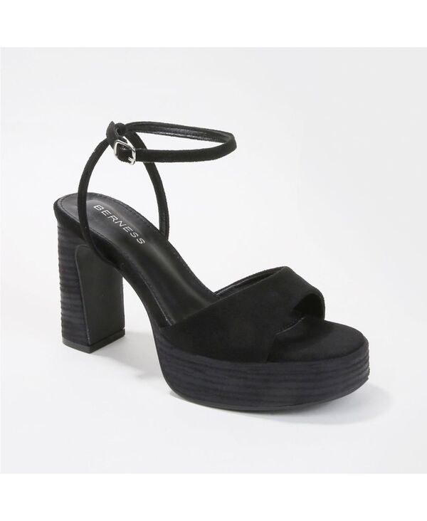 バーネス レディース シューズ サンダル ヴィンテージ プラットフォーム スエード BERNESS Women's Giulietta Women'suede-Look Vintage Inspi red Platforms Black ブラック｜ReVida 店