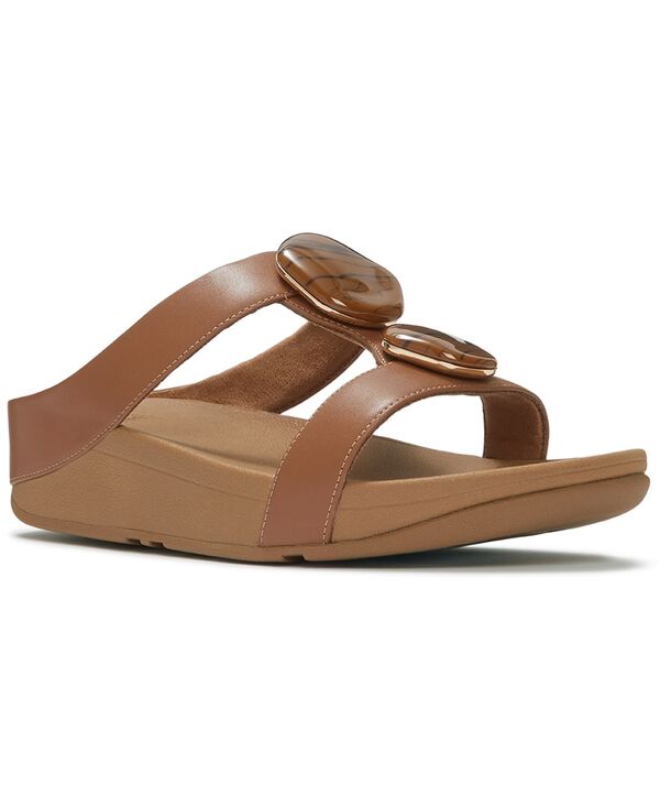 フィットフロップ レディース シューズ サンダル FitFlop Women's Fino Marbled-Stone H-Bar Slidesandals Deep Tan タン|ReVida 店