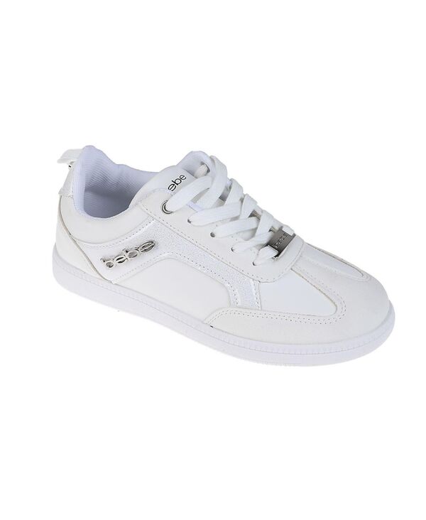 ベベ レディース シューズ スニーカー Bebe Women's Fashionable and Sparkly Sneaker with Glitter Silver シルバー｜ReVida 店