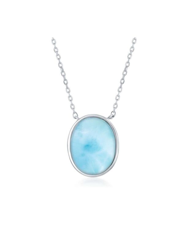 カリビアントレジャーズ レディース アクセサリー ネックレス・チョーカー・ペンダントトップ レース Caribbean Treasuresterling Silver Bezel Set Ovalarimar Necklace Blue ブルー｜ReVida 店