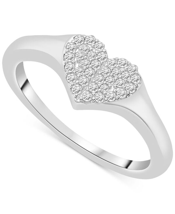 ラップド レディース アクセサリー リング Wrappediamond Heart Clustering (1/6 ct.w.) in 10k Gold or 10k White Gold ホワイト｜ReVida 店