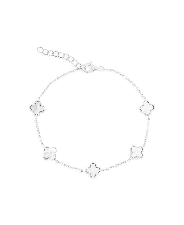 シモナ レディース アクセサリー ブレスレット・バングル・アンクレット Simona Sterling Silver Mother of Pearl Clover Bracelet Silver シルバー｜ReVida 店