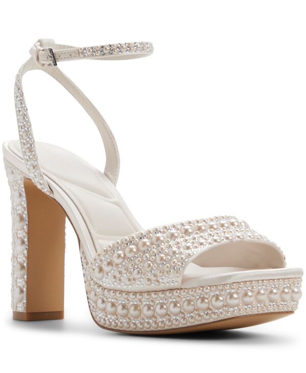 アルド レディース シューズ サンダル ALDO Women's Chicgleam Square Toe Dressandals White Satin Pearl ホワイト｜ReVida 店 33,670円