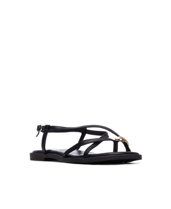 キシタイ レディース シューズ サンダル XTI Women's Flat Strappy Sandals Black ブラック|ReVida 店