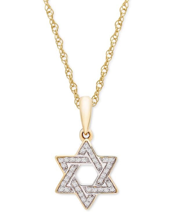 ラップド レディース アクセサリー ネックレス・チョーカー・ペンダントトップ レース Wrappediamond Star of David 18 Pendant Necklace (1/10 ct.w.) in 10k White or Yellow Gold イエロー｜ReVida 店