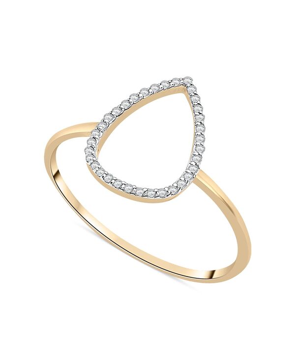 ラップド レディース アクセサリー リング Wrappediamond Open Teardrop Ring (1/20 ct.w.) in 10k Yellow Gold イエロー|ReVida 店