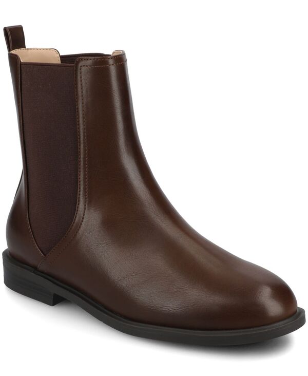 ジュルネ コレクション レディース シューズ ブーツ・レインブーツ チェルシーブーツ チェルシー Journee Collection Women's Violet Almond Toe Comfort Chelsea Boots Chocolate チョコレート|ReVida 店