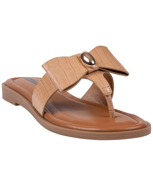 ジーシーシューズ レディース サンダル GC Shoes Women's Alba Bow Flat Sandals Biege|ReVida 店