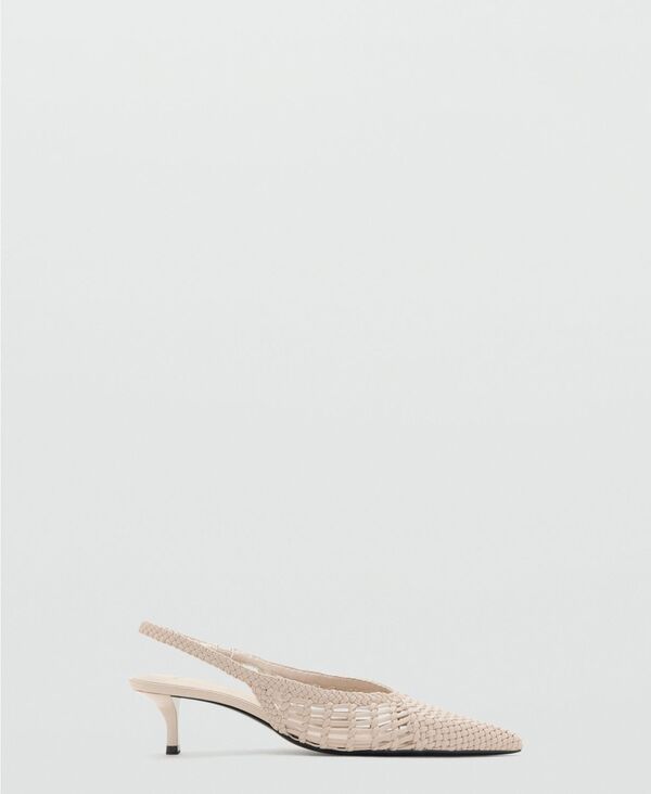 マンゴ レディース シューズ パンプス MANGO Women's Braided Pointed Shoes Ecru エクリュ｜ReVida 店