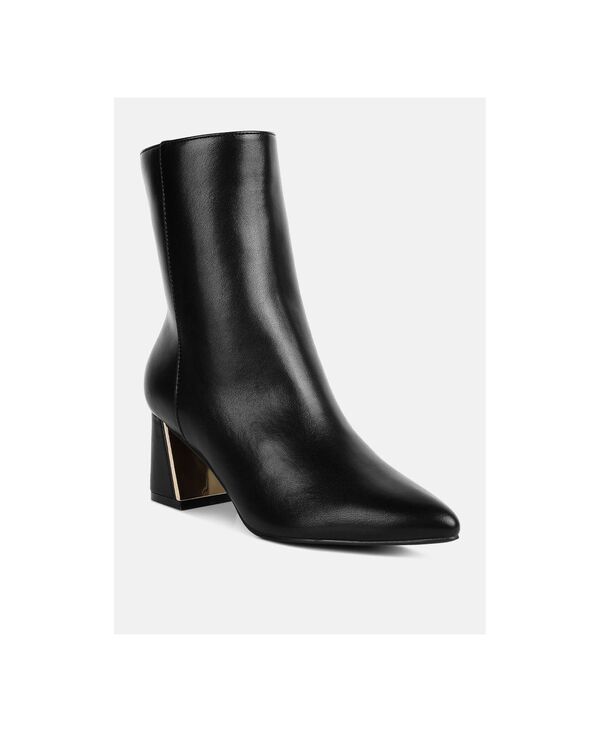 ロンドンラグ レディース シューズ ブーツ・レインブーツ トール アンクル ヒール London Rag Women's Kaira Metallic Accent Heel High Ankle Boots Black ブラック|ReVida 店
