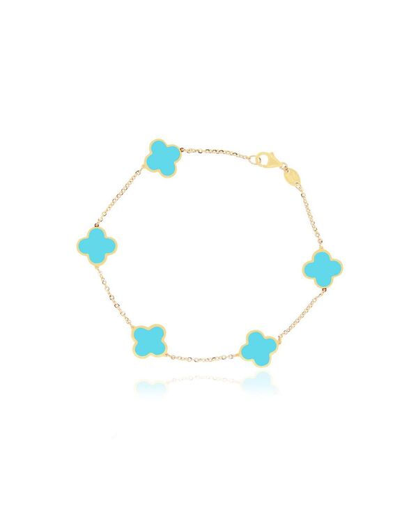 ザ・ラブリー レディース アクセサリー ブレスレット・バングル・アンクレット The Lovery Small Turquoise Clover Bracelet 14K Turquoise/aqua ターコイズ｜ReVida 店
