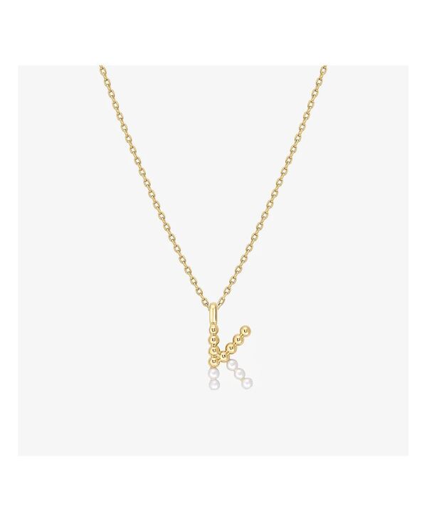 ベアフルーツジュエリー レディース アクセサリー ネックレス・チョーカー・ペンダントトップ レース Bearfruit Jewelry Cultu red Pearl Pave Initial Necklace K パール｜ReVida 店