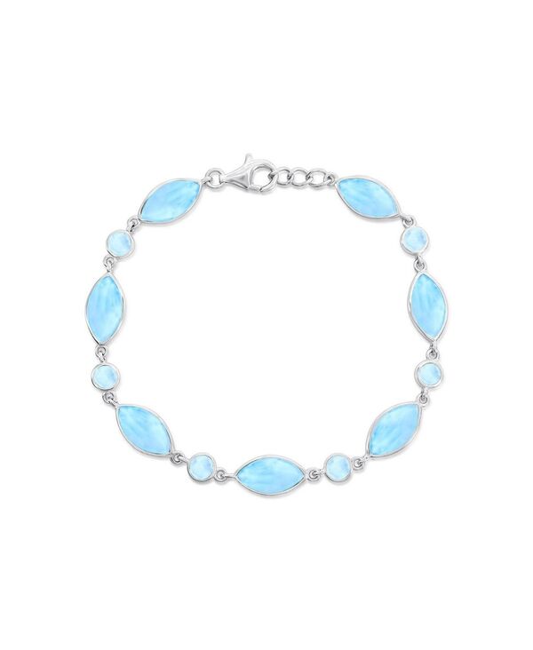 カリビアントレジャーズ レディース アクセサリー ブレスレット・バングル・アンクレット Caribbean Treasuresterling Silver Marquise & Round Larimar Bracelet Larimar シルバー｜ReVida 店