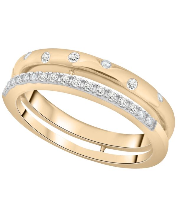 ラップド レディース アクセサリー リング Wrappediamond Open Double Ring (1/6 ct.w.) in 10K Yellow Gold イエロー|ReVida 店