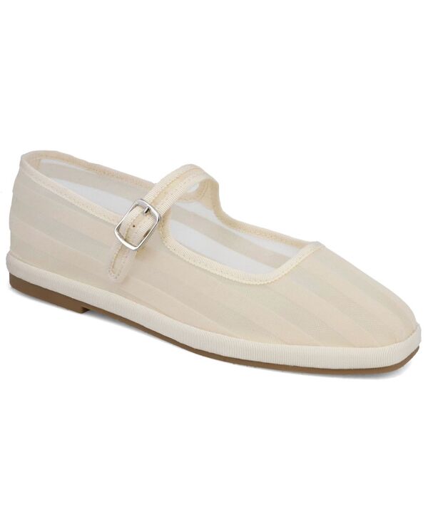 ミア レディース シューズ パンプス メッシュ MIA Women's Morocco Striped Mesh Mary Jane Flats Bone ストライプ｜ReVida 店