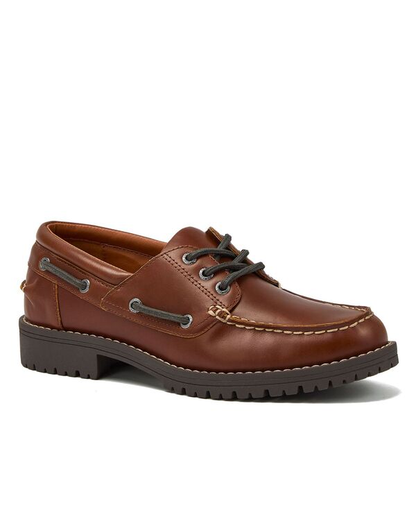 ランズエンド レディース シューズ パンプス レース レザー Lands' End Women'seaport Leather Lace Up Boat Shoes Rustic brown ブラウン｜ReVida 店