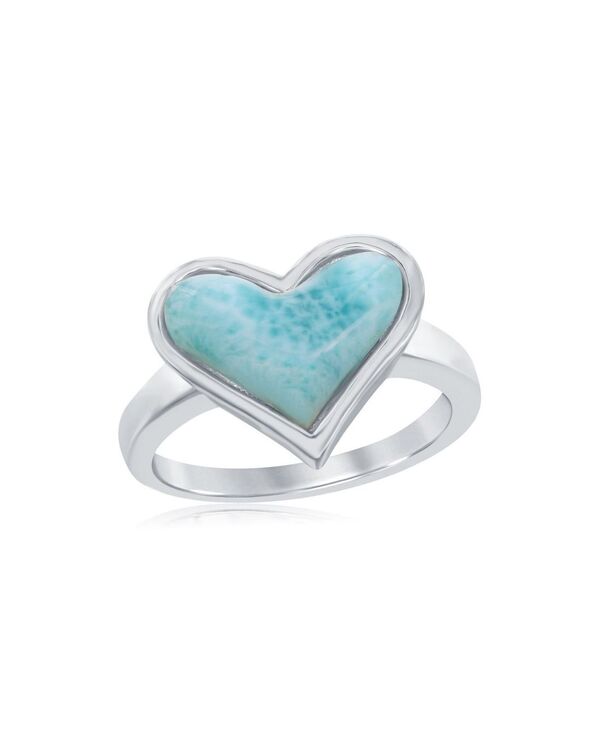 カリビアントレジャーズ レディース アクセサリー リング Caribbean Treasuresterling Silver Heart-Shaped Larimaring Blue ブルー|ReVida 店