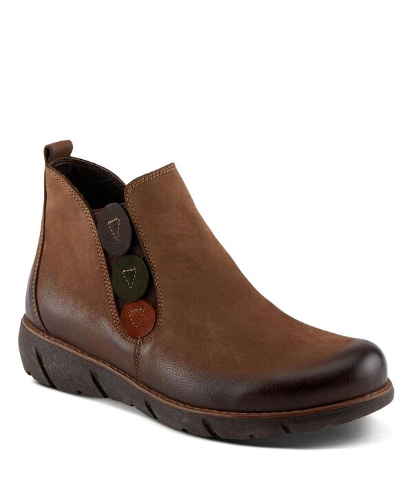 スプリングステップ レディース シューズ ブーツ・レインブーツ Spring Step Katana Women's Booties with Side Zipper Closure Brownubuck ブラウン｜ReVida 店